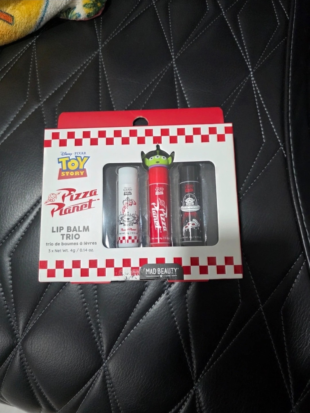 Disney Toy Story Pizza Planet Lip Balm Trio - Red, White, Black